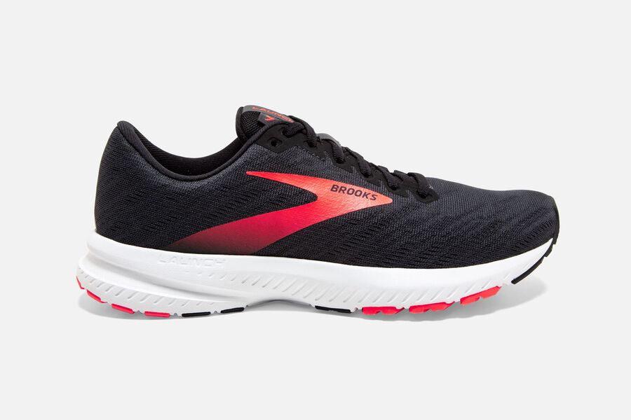 Brooks Herren Launch 7 Laufschuhe Schwarz/Koralle Sale 038-863209